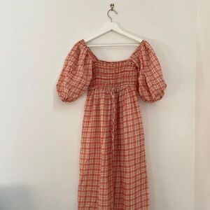 Christy Dawn Katrina Dress in Grapefruit Plaid